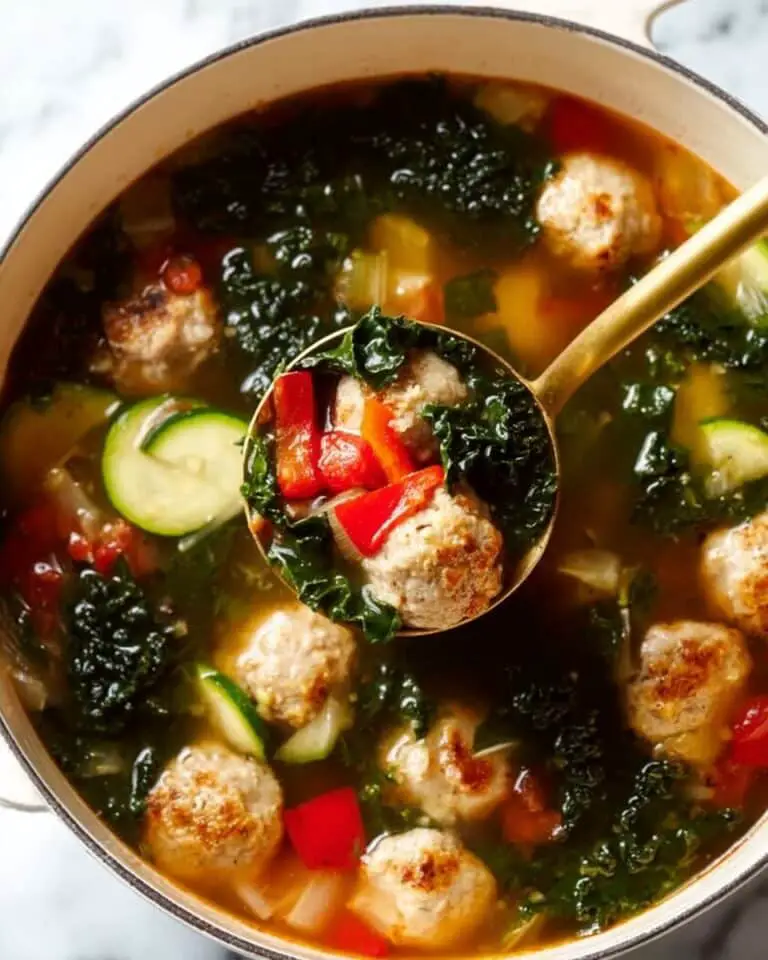 Mini Turkey Meatball Vegetable Soup Recipe