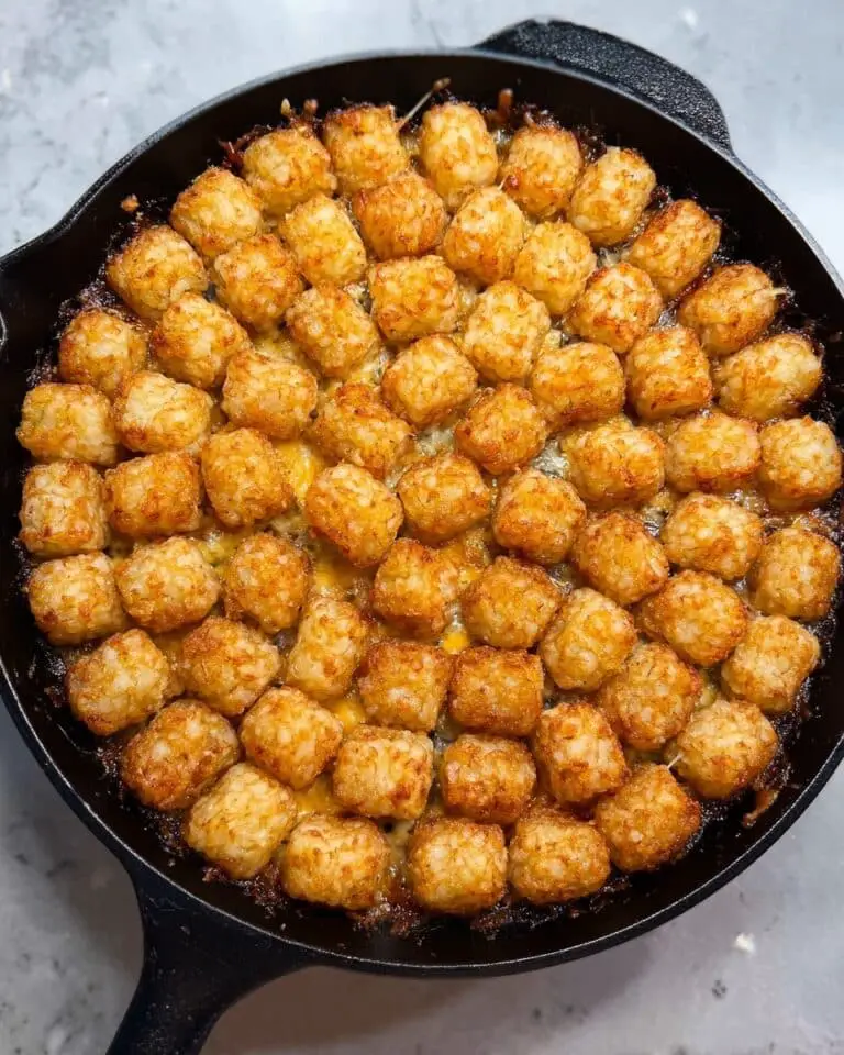 Taco Tater Tot Casserole with Cheesy Beef and Southwest Ranch Recipe