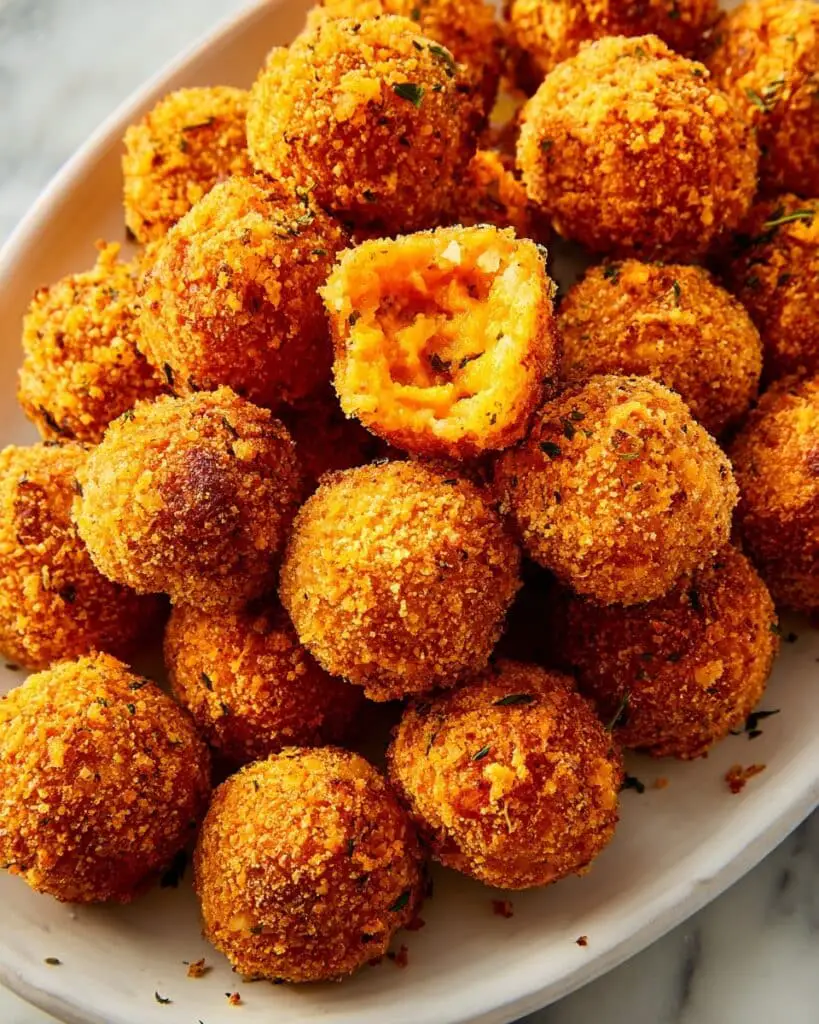 Crispy Sweet Potato Bites with Herb and Cheese Filling and Honey Drizzle Recipe