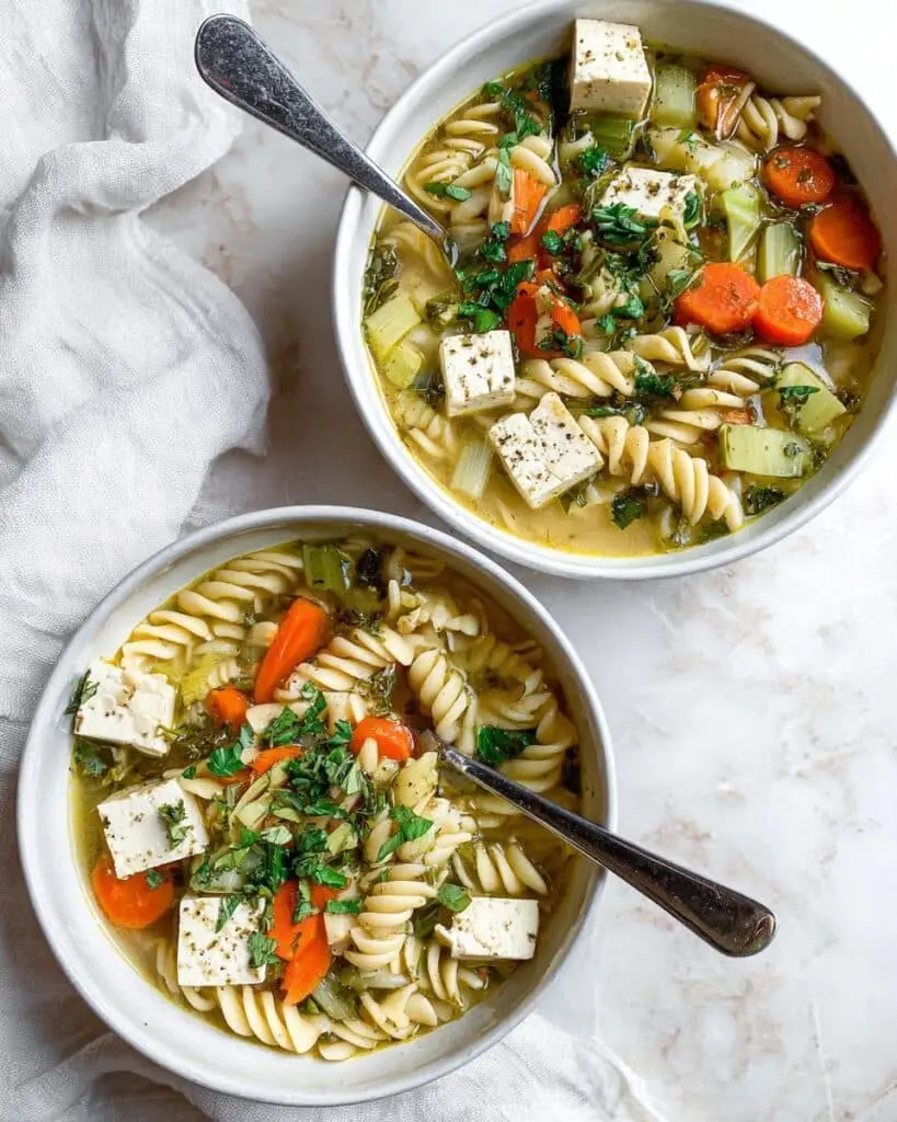 Vegan Chicken Noodle Soup [Stove, Instant Pot, Crockpot] Recipe
