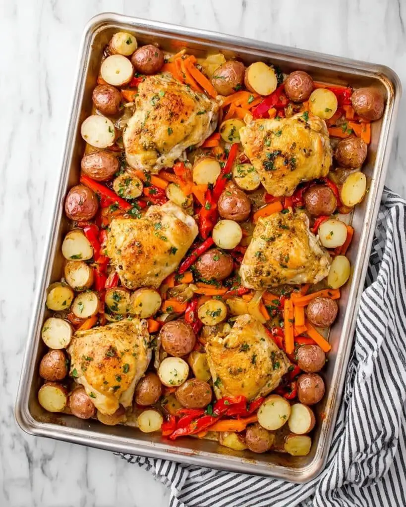 Sheet Pan Lemon Herb Chicken with Roasted Vegetables Recipe