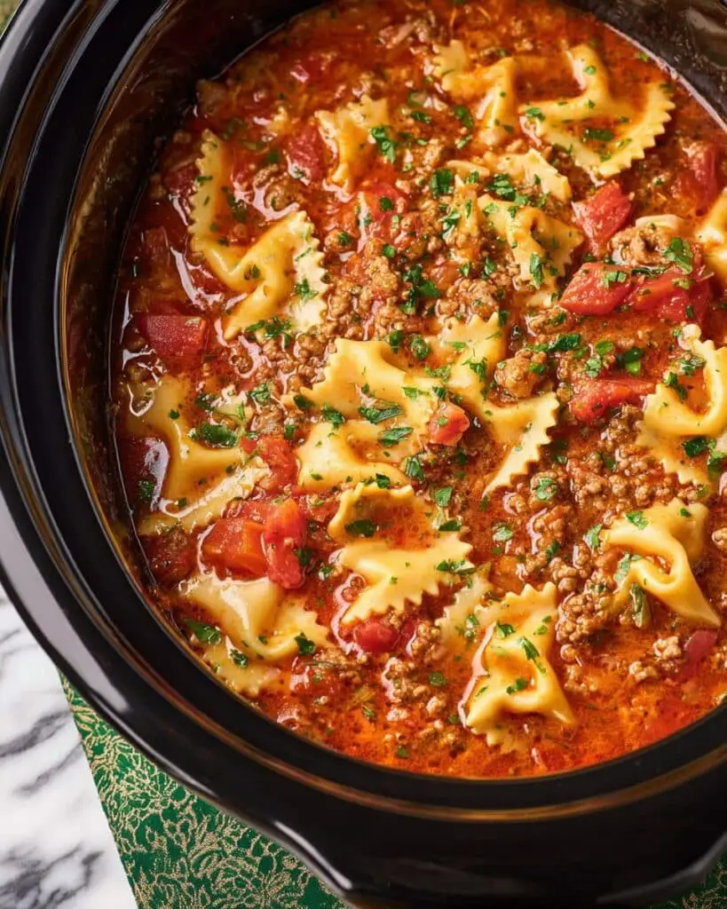 Slow Cooker Lasagna Soup Recipe