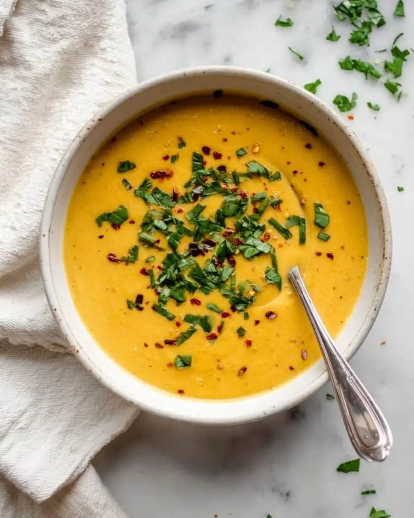 Creamy Slow Cooker Pumpkin Soup with Tofu and Spiced Herbal Notes Recipe