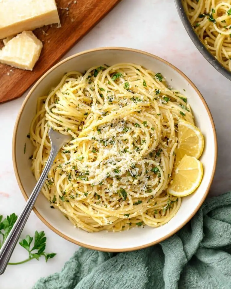 Lemon Pasta with Garlic, Parsley, and Parmesan Recipe