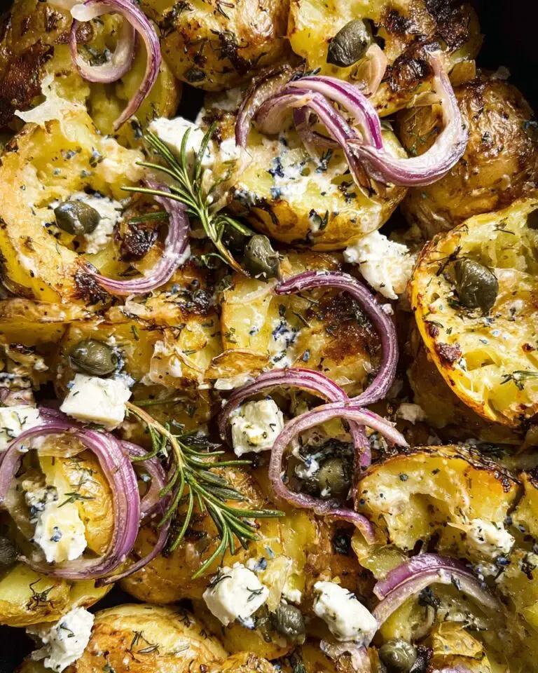 Smashed Potatoes with Herbs and Feta Recipe