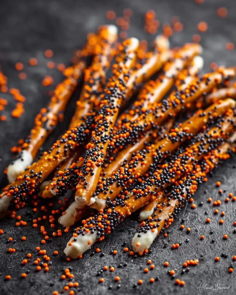 Chocolate Dipped Pretzel Rods with Fall Sprinkles Recipe