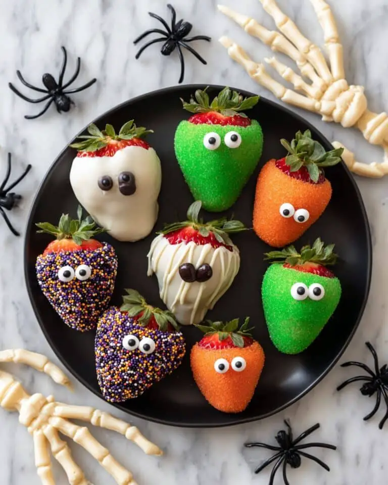 Easy Halloween Chocolate Covered Strawberries Recipe