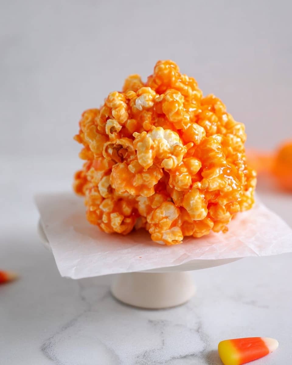 Candy Corn Popcorn Balls Recipe