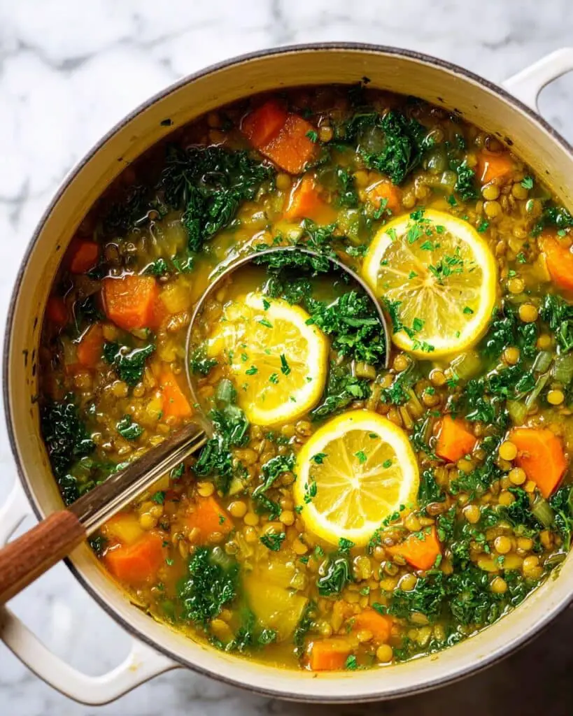 Lemon Turmeric Lentil Soup Recipe