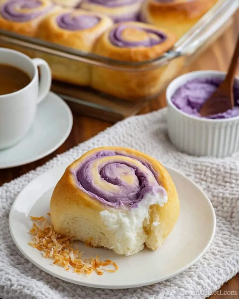 Ube Bread Rolls with Toasted Coconut Recipe