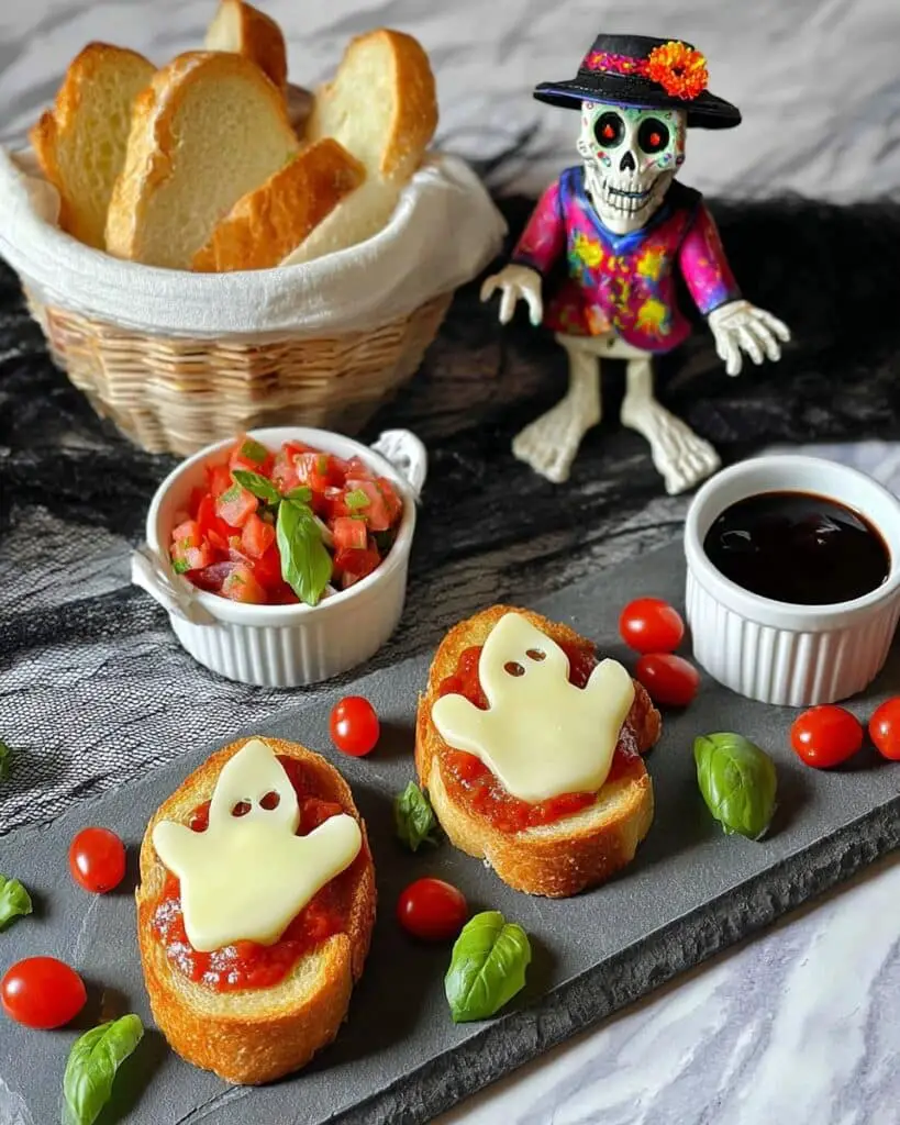 Boo-Schetta: Ghostly Caprese Bites Recipe