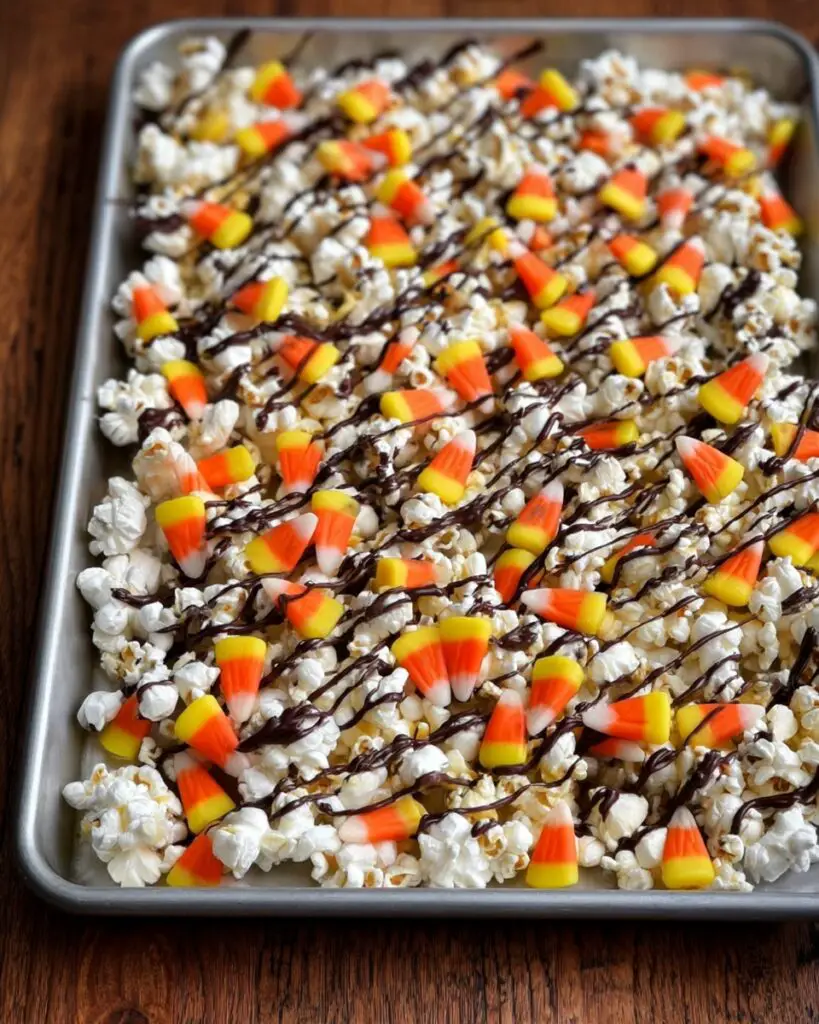 White Chocolate Candy Corn Popcorn Recipe