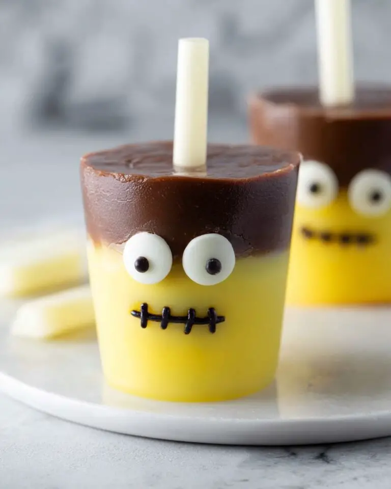 Halloween Frankenstein Pudding Pops Recipe