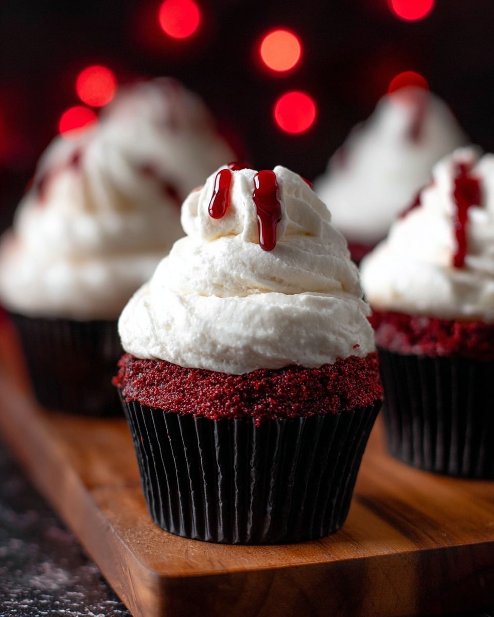 Halloween Red Velvet Cupcakes with Ermine Frosting Recipe