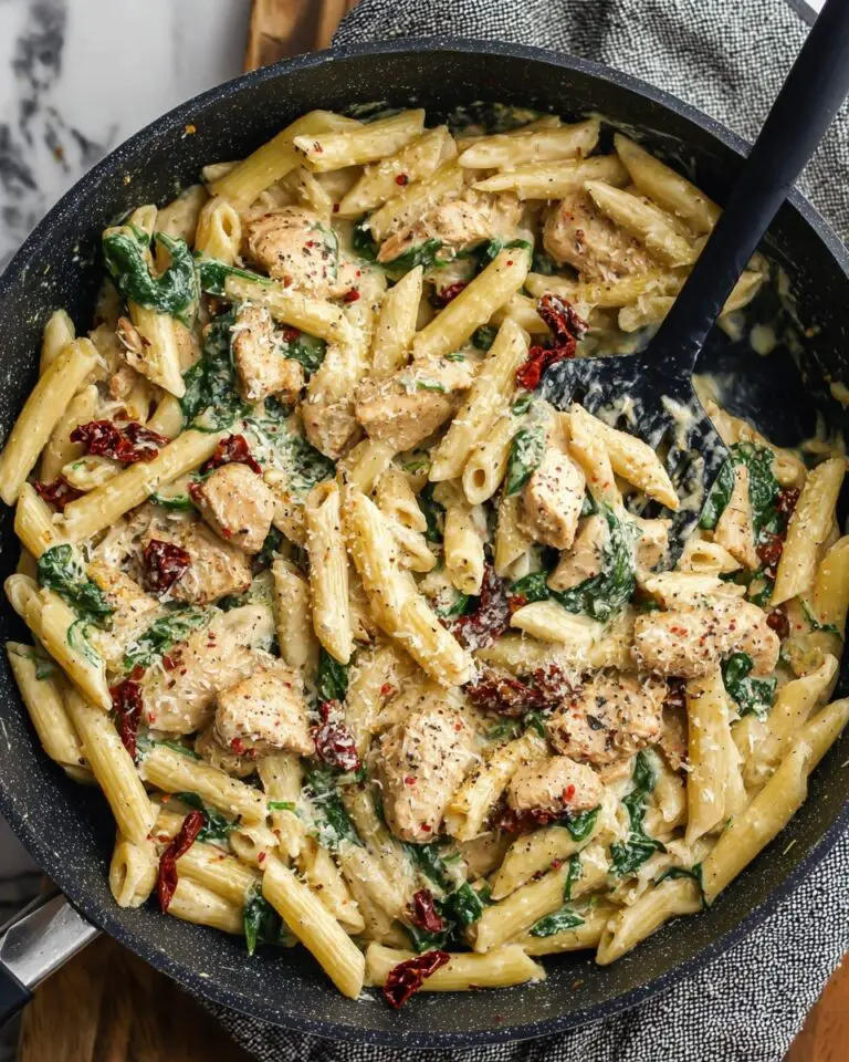 High Protein Chicken and Sun-Dried Tomato Pasta with Cottage Cheese Sauce Recipe