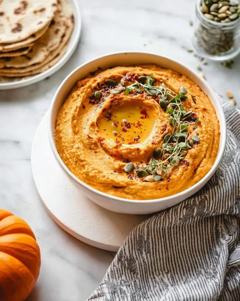 Creamy Pumpkin Hummus with Pumpkin Seeds and Smoked Paprika Recipe