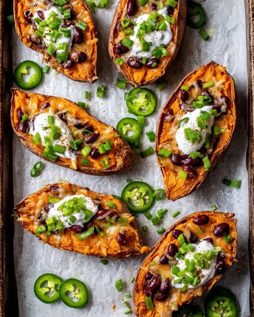 Ultimate Chili-Stuffed Sweet Potato Skins Recipe
