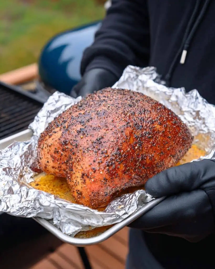 Smoked Turkey Breast with Mustard and All-Purpose Rub Recipe