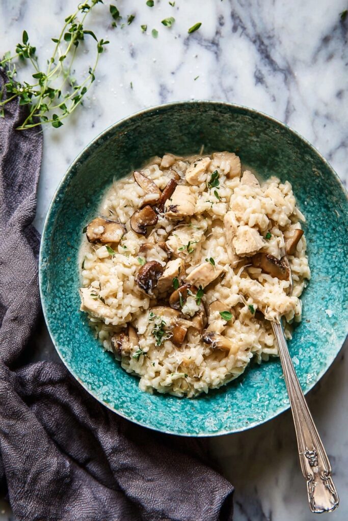 Creamy Chicken Mushroom Risotto Recipe