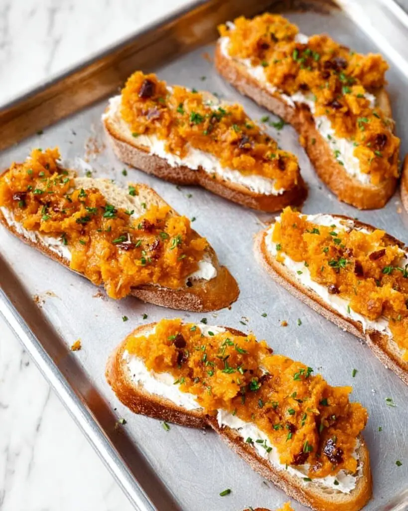 Butternut Squash Crostini with Caramelized Shallots and Fresh Mint Recipe