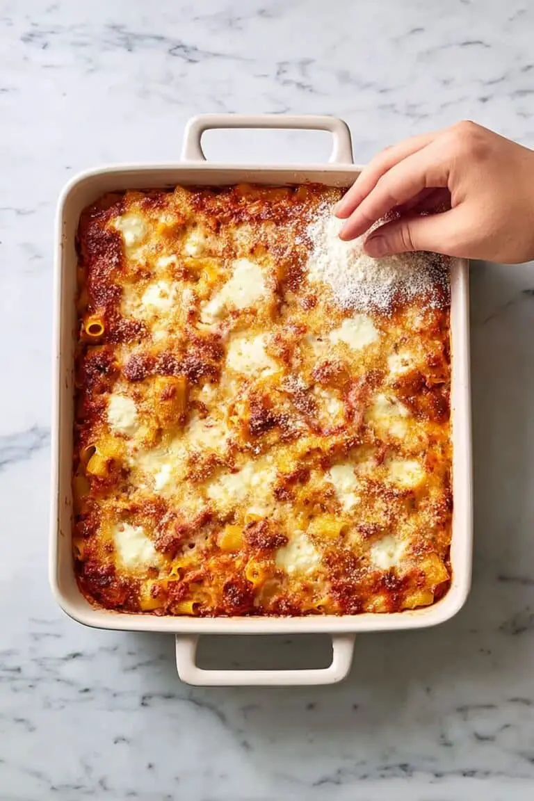 Baked Ziti with Spicy Italian Sausage, Cream, and Mozzarella Recipe