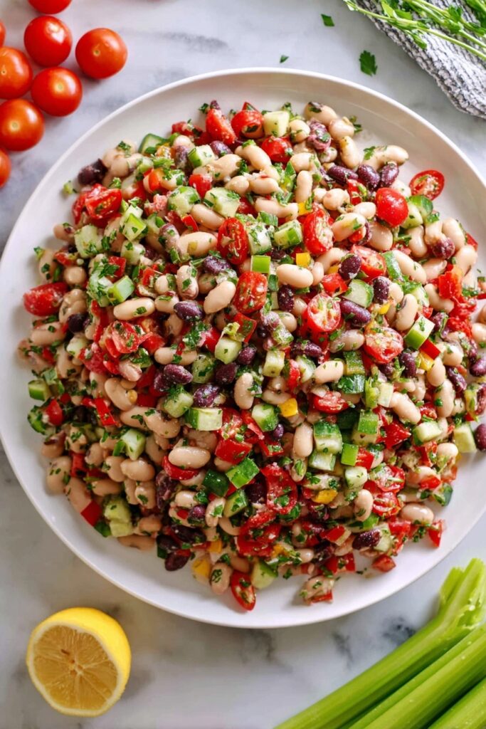 Mediterranean Bean Salad with Feta Recipe