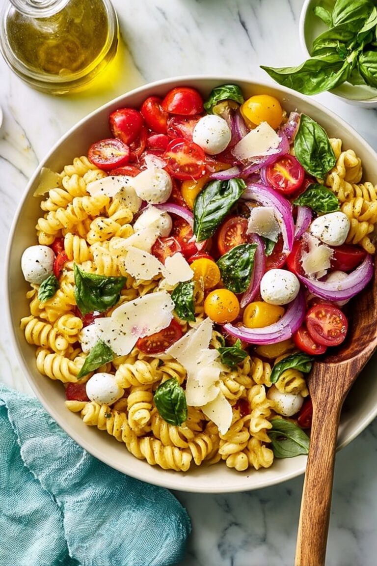 Caprese Pasta Salad with Cherry Tomatoes Recipe