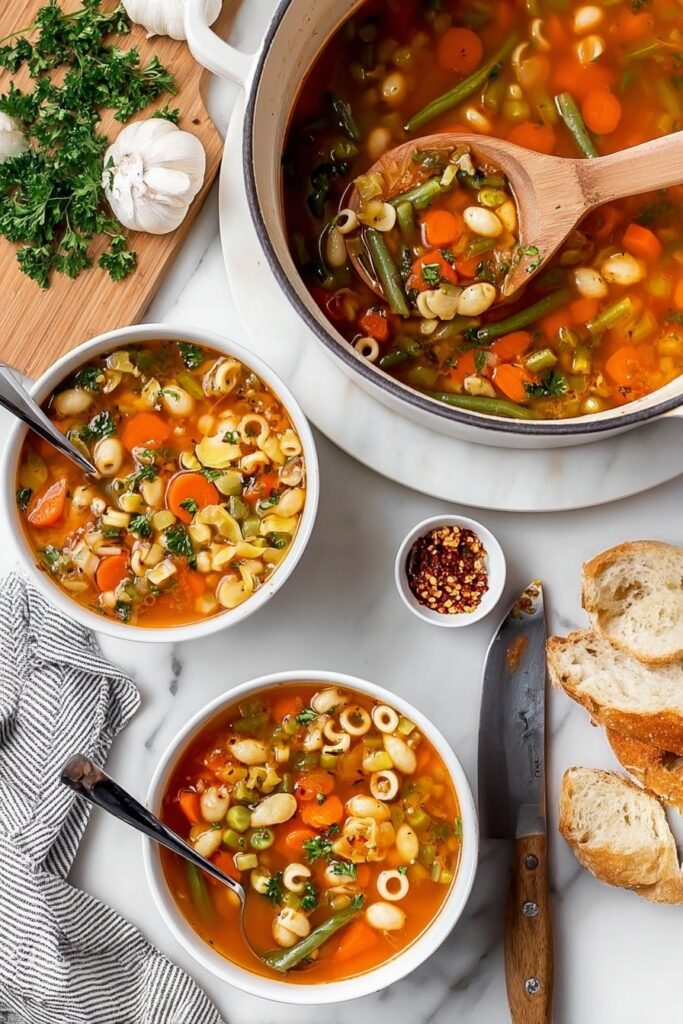 Healthy Vegetarian Minestrone Soup Recipe
