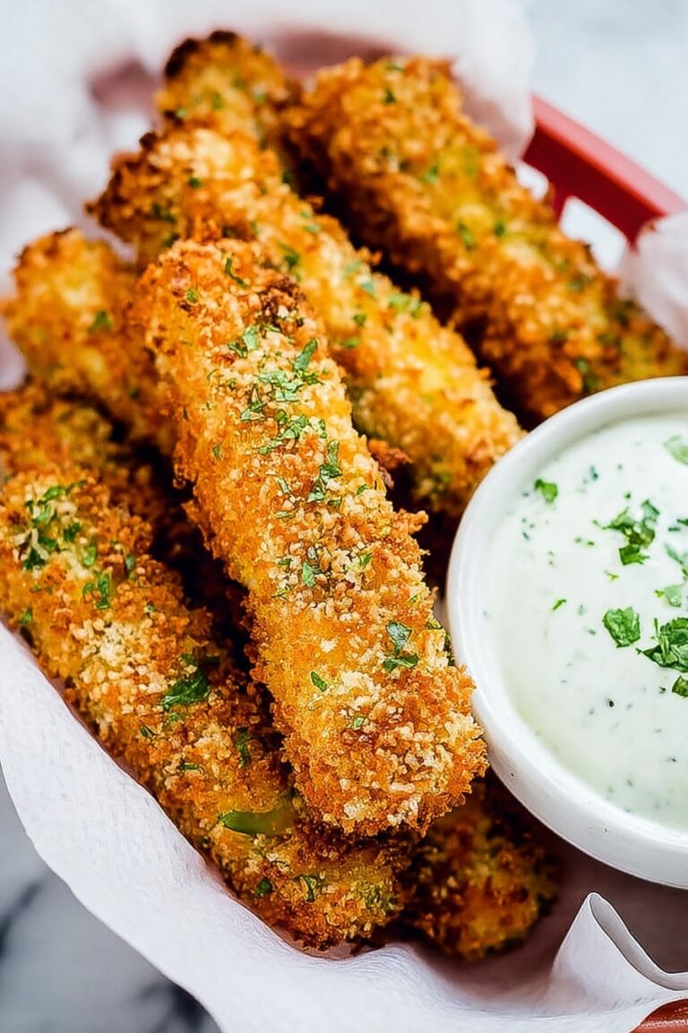Baked Pickle Fries with Dill Ranch Dip Recipe