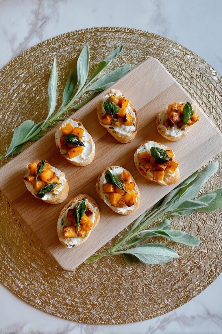 Honey Nut Squash Crostini with Ricotta and Sage Recipe