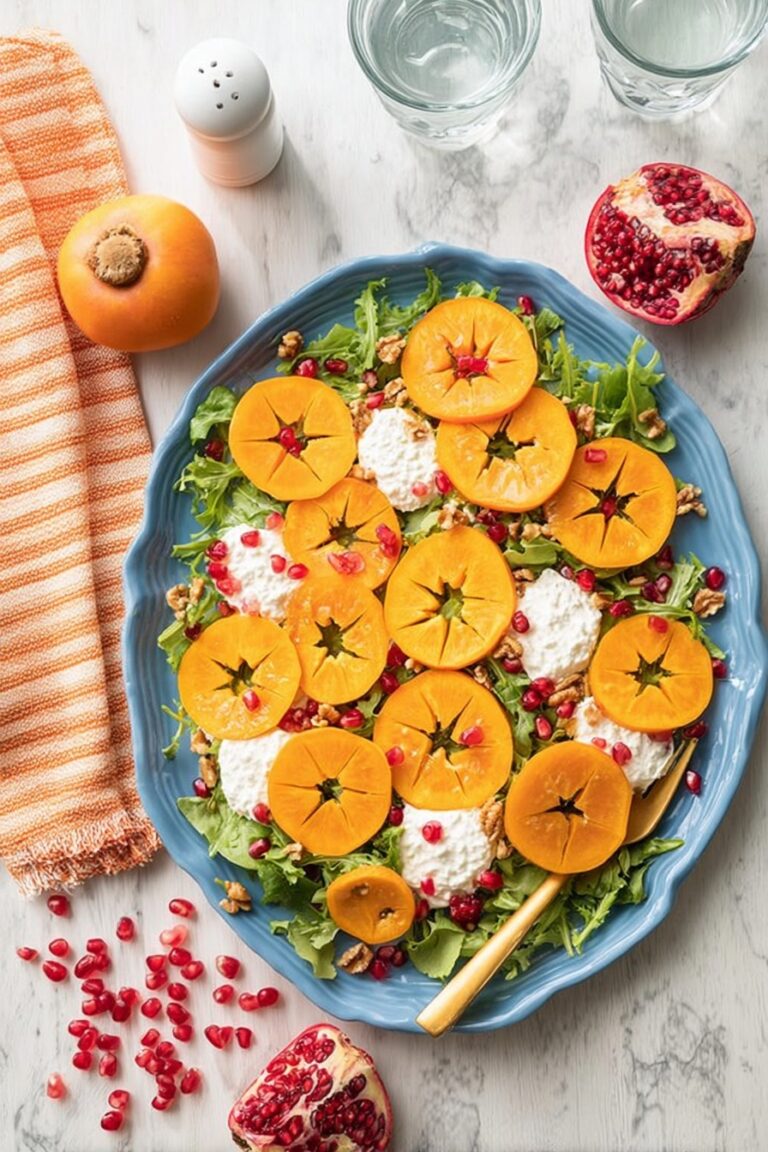 Persimmon Burrata Salad with Pomegranate Recipe