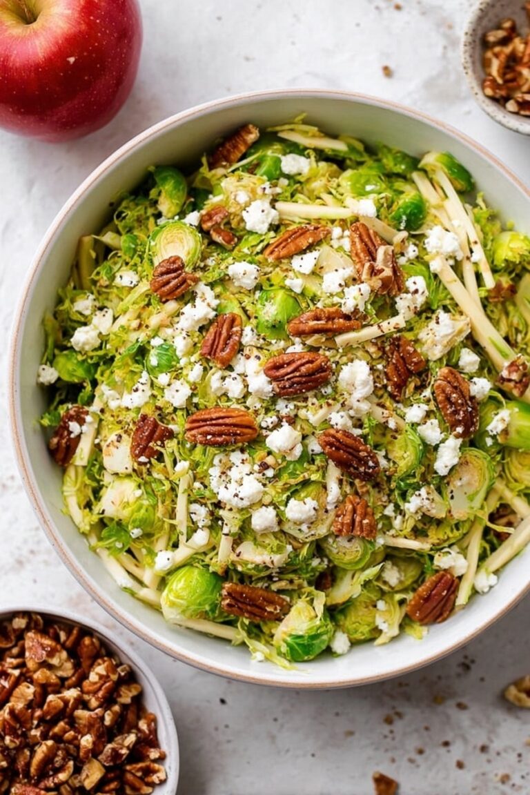 Fall Brussels Sprouts Salad with Apples and Blue Cheese Recipe