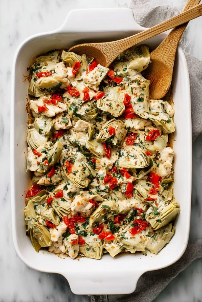 Creamy Spinach Artichoke Chicken Bake Recipe