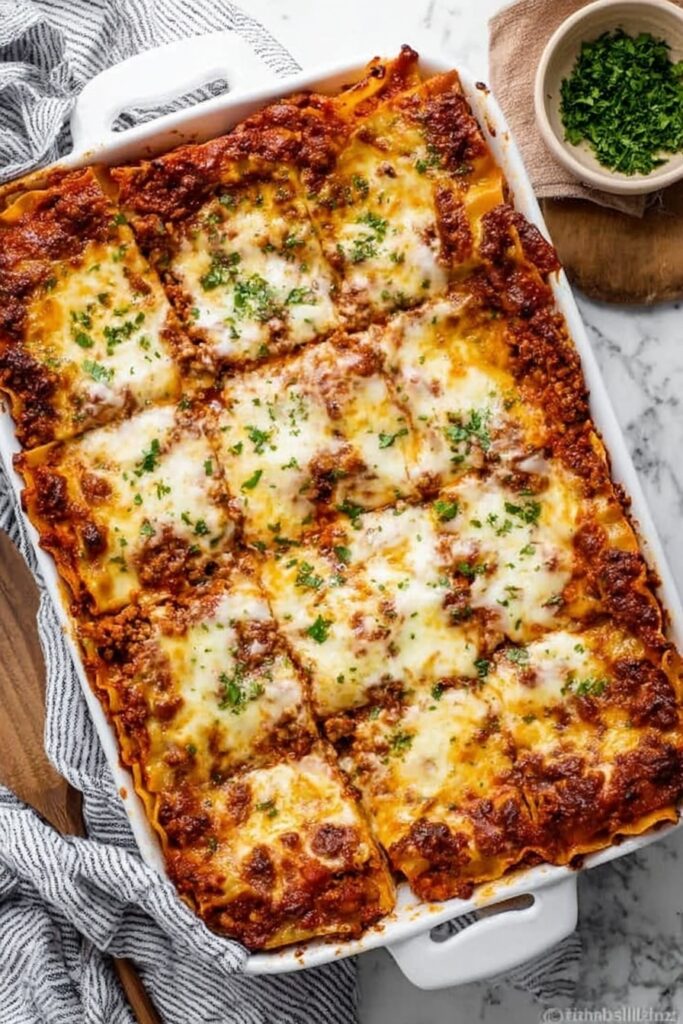 Homemade Lasagna Recipe with Meat and Cheese Recipe