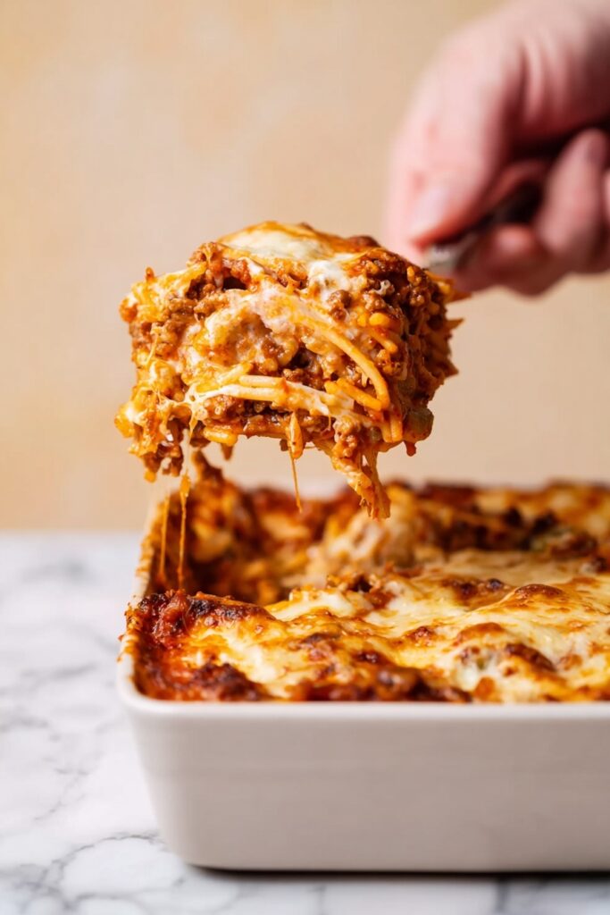 Baked Spaghetti with Sausage and Cheese Recipe