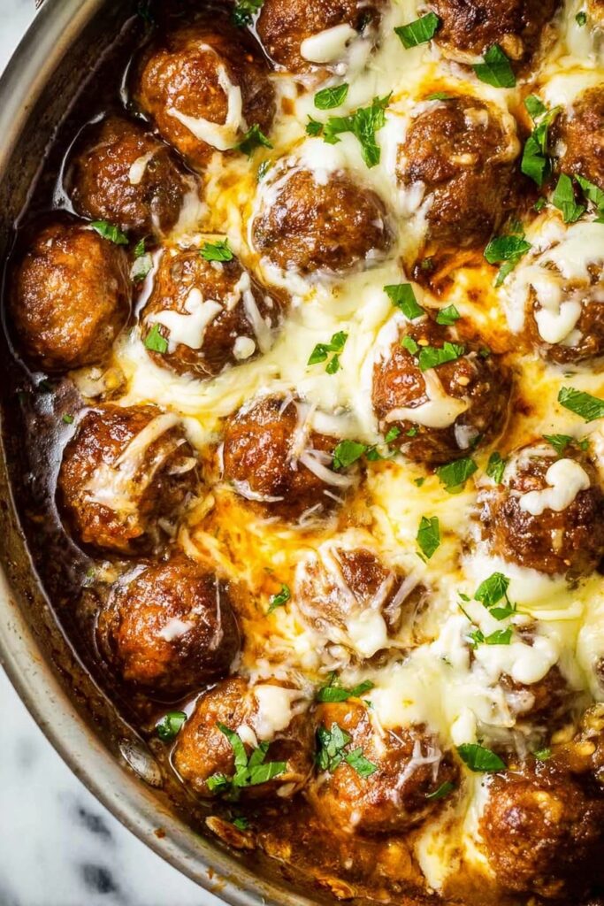 French Onion Meatballs in Slow Cooker Recipe