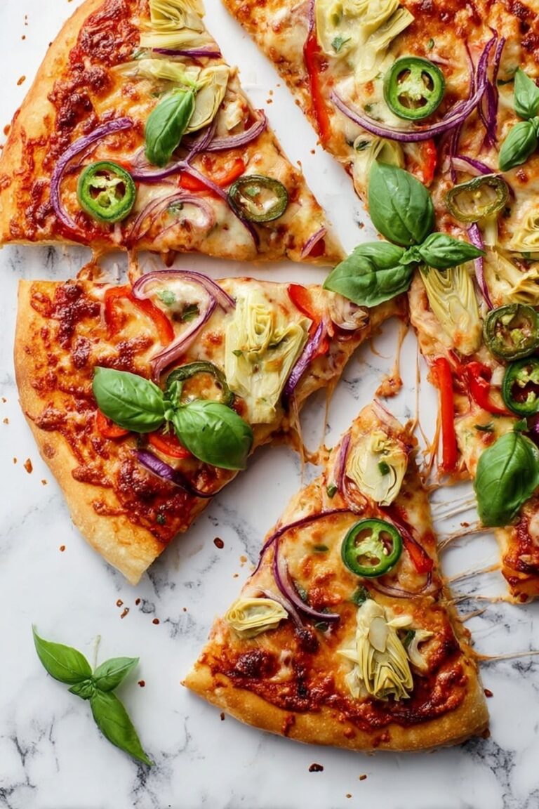 Vegetarian Roasted Red Pepper Pizza Recipe