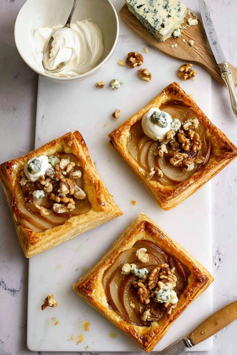 Caramelized Pear and Blue Cheese Tarts Recipe
