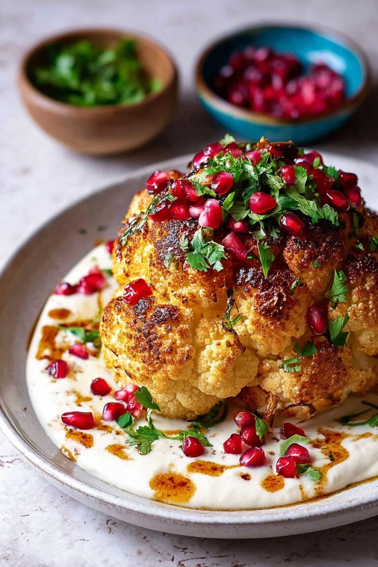 Roasted Cauliflower with Pomegranate Sauce Recipe