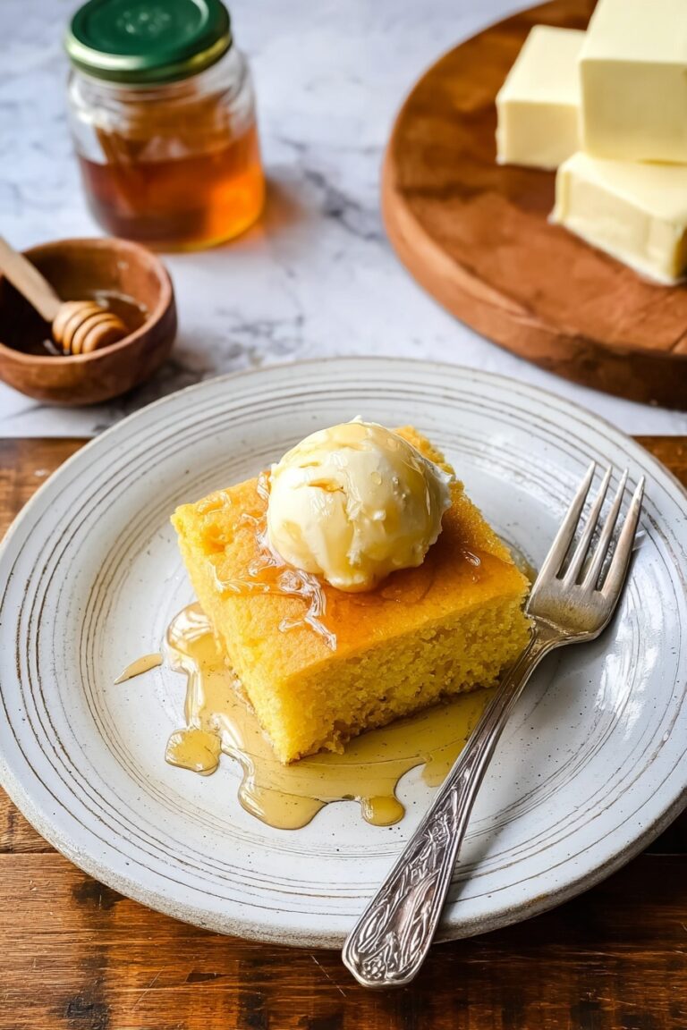 Moist Cornbread with Honey and Butter Recipe