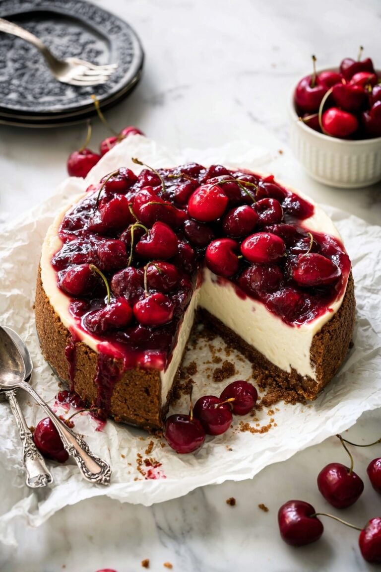 Cheesy Cherry Biscoff Cheesecake Recipe