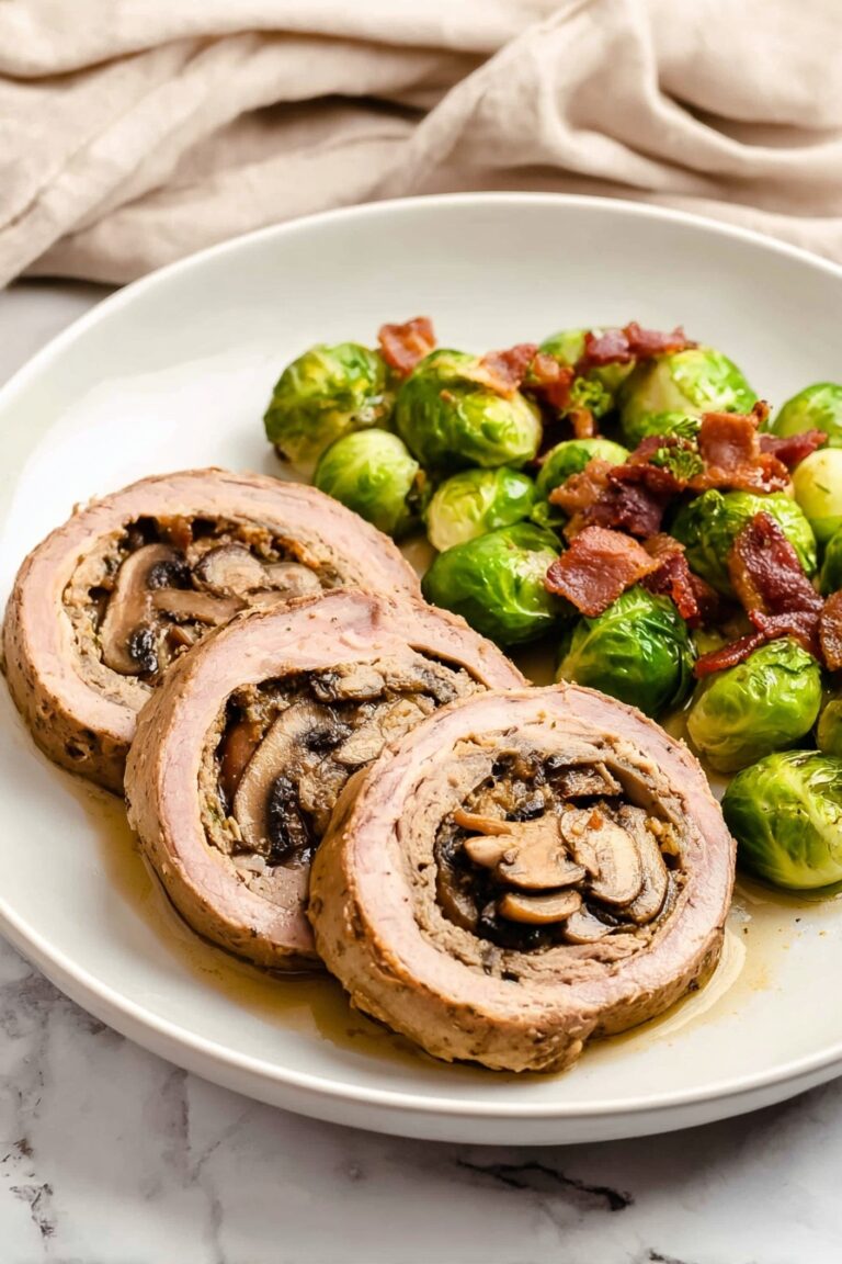 Stuffed Flank Steak with Mushrooms and Prosciutto Recipe