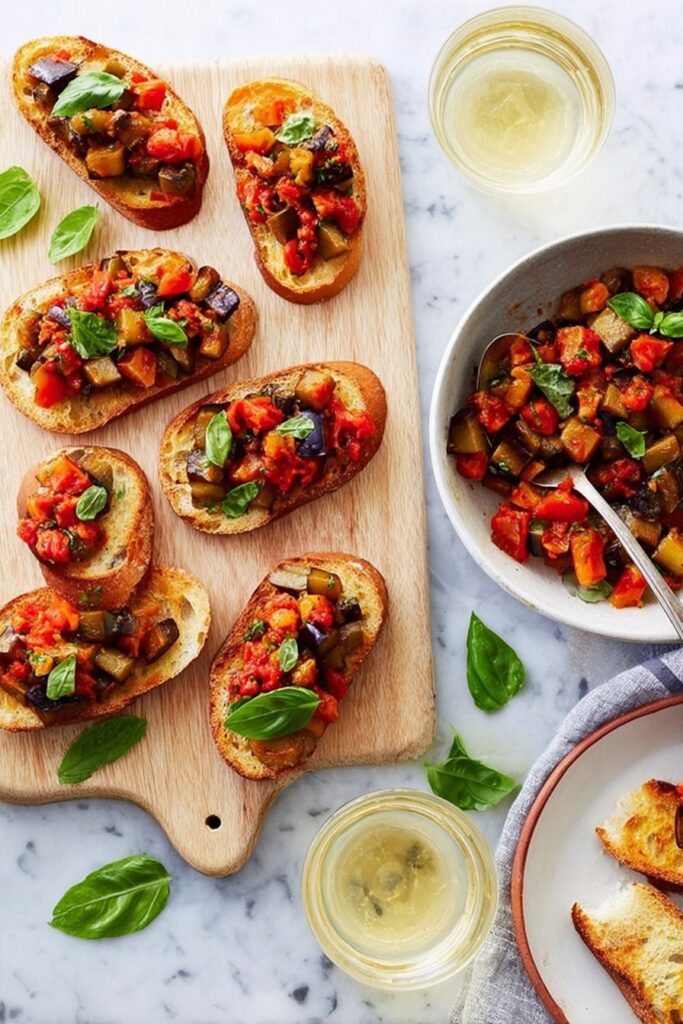 Easy Eggplant Caponata with Basil Recipe