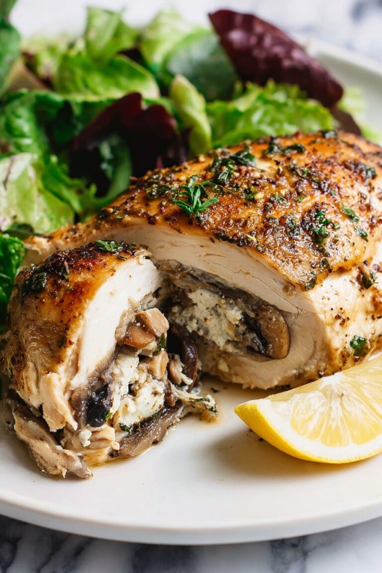 Stuffed Chicken Breast with Mushrooms and Goat Cheese Recipe
