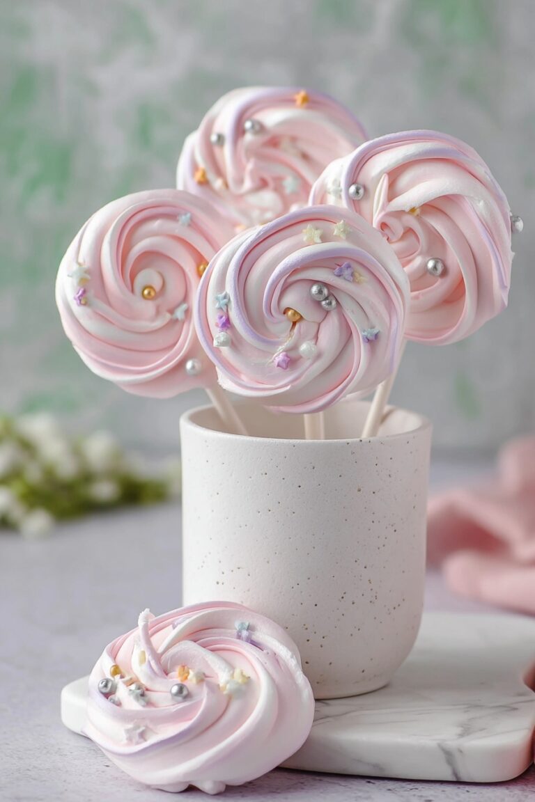 Colorful Meringue Lollipops Recipe