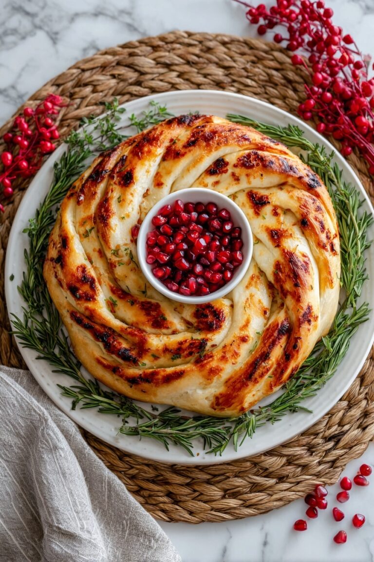 Twisted Pizza Wreath with Puff Pastry Recipe
