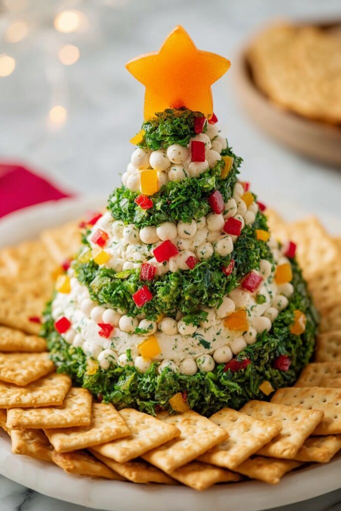 Christmas Tree Cheese Ball Recipe
