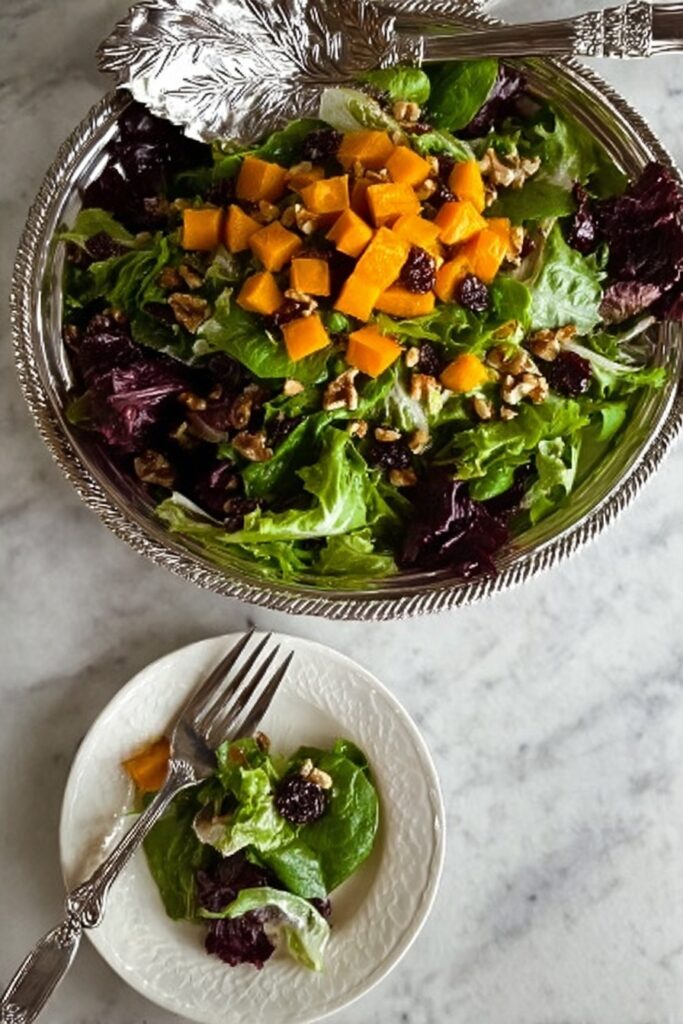 Roasted Butternut Squash Salad with Cranberries Recipe
