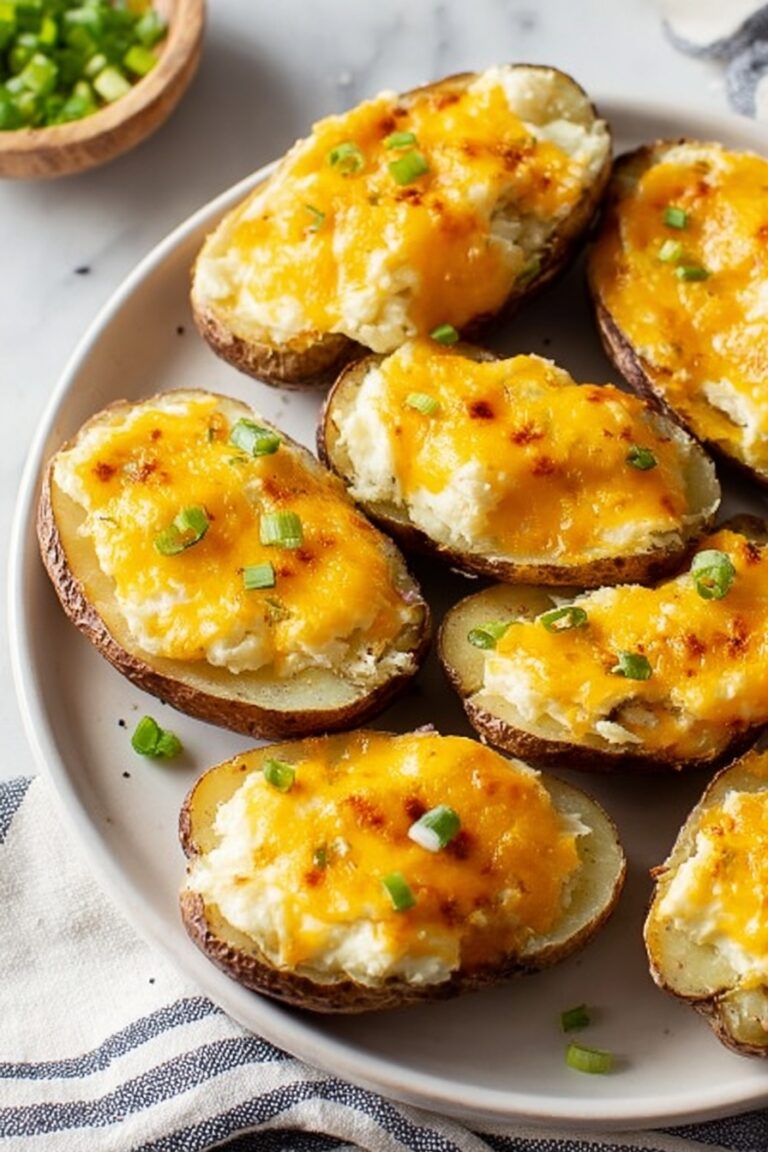 Twice Baked Potatoes with Cheddar and Green Onions Recipe