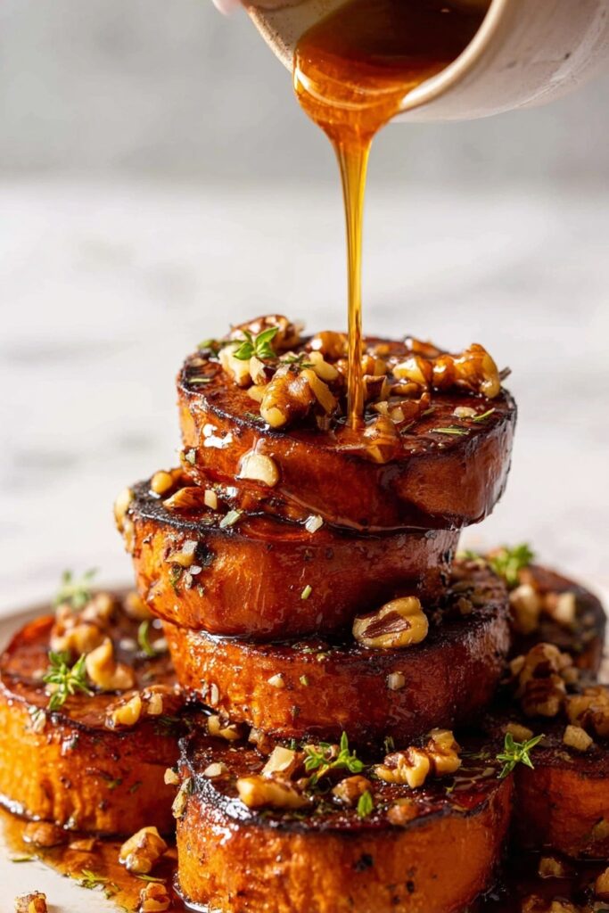 Slow-Roasted Sweet Potatoes with Maple Pecan Sauce Recipe